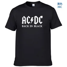 Camisetas AC/DC Группа рок футболка мужская ACDC черный Графический футболки с принтом Повседневная с круглым вырезом хип хоп короткий рукав хлопок Топ