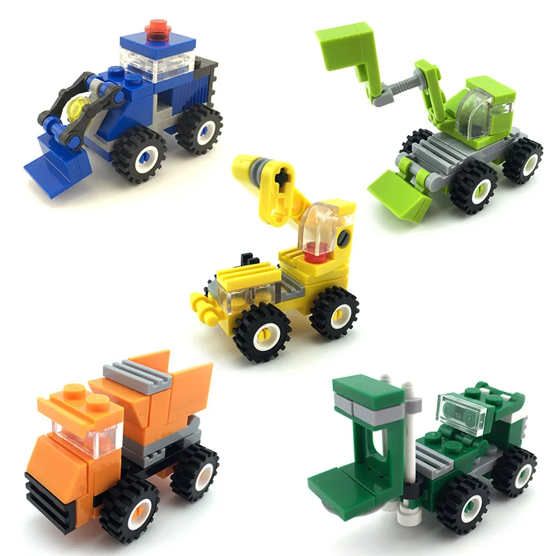 

ENLIGHTEN City Mini Engineering vehicles Crane Forklift Building Blocks Sets Bricks Model Kids Toys Compatible Legoes