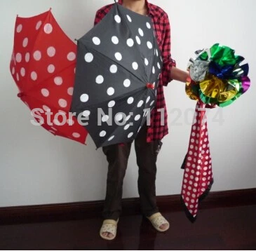 Polka Dot Silk & Umbrella sets - Magic Tricks,Stage,Illusion,Gimmick,Props,Mentalism,Classic Toys polka dot silk
