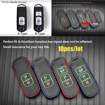 

10pcs Auto keyboard 2Buttons 3buttons Luminous For Mazda Auto Car Key Fob bag Leather car key cover remote case