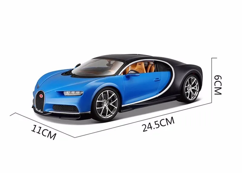 Детский Рождественский подарок, модель автомобиля, игрушки 1:18 Bugatti Chiron, литая модель Roadster, автомобиль с оригинальной коробкой, синий/красный цвет