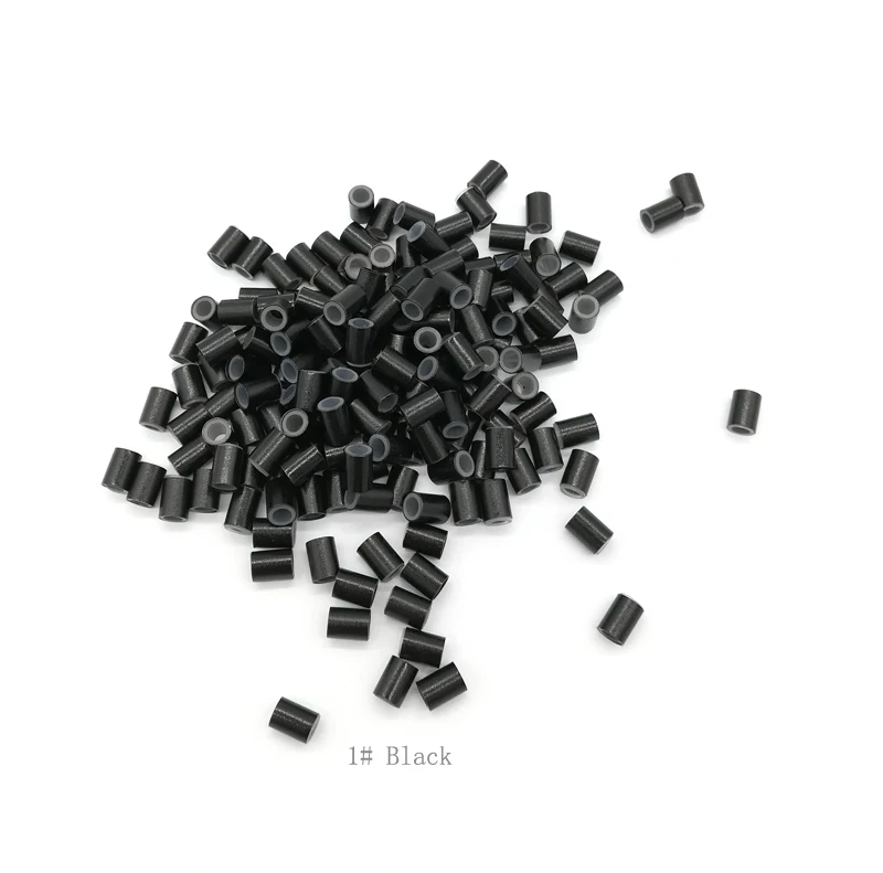 무료 배송-50000 개 4.5mm 실리콘 구리 튜브 링 링크 비즈/블랙 D-브라운 브라운 L-브라운 D-금발 금발