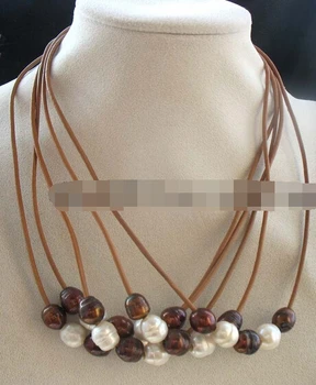 

FREE SHIPPING 11.22 5strands freshwater pearl egg necklace 18"