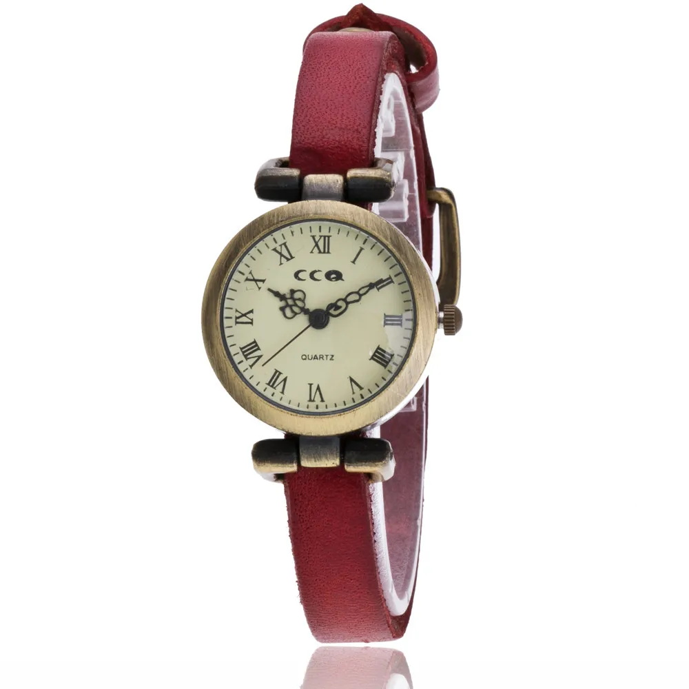 Reloj mujer Roma винтажные часы-браслет из коровьей кожи повседневные женские наручные часы Роскошные Кварцевые часы Relogio Feminino дропшиппинг - Цвет: red