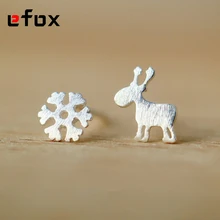 19 Стиль серебряные серьги Рождество Стиль Снежинка Олень Серьги-гвоздики для Для женщин девочек Модные украшения подарок