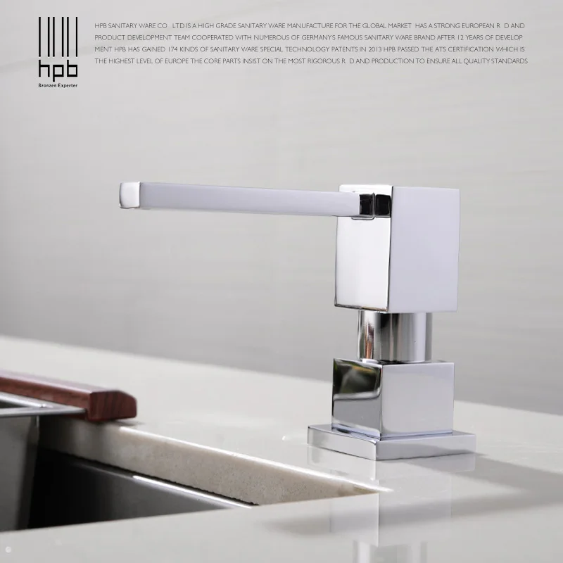  HPB Kitchen Soap Dispensers Deck Mounted Chrome Polished Soap Dispensers for Kitchen Built in Count - 32847738409