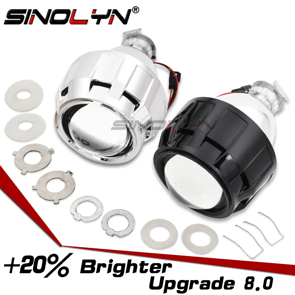 Cena Aktualizacja motocykla samochodu 2.5 Mini 8.0 H1 obiektyw projektora hid bixenon WST soczewki reflektorów modernizacja W WO Mini Gatling Gun shumds