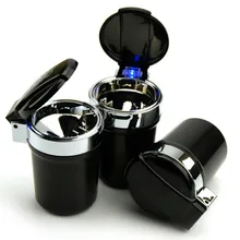 Автомобильная пепельница со светодиодной подсветкой Cendrier Ceniceros Asbak цилиндр держатель для сигарет с логотипом для Audi VW Ford hyundai solaris Mitsubishi