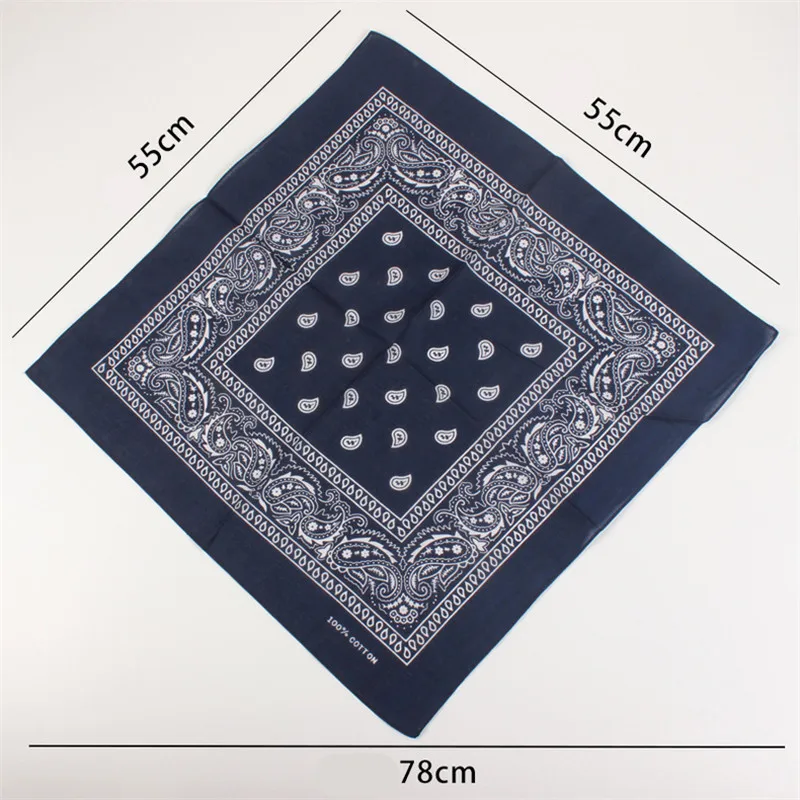 LEONLION 1PC Unisex Hip Hop Black Paisley Bandana Headwear Hair Band Scarf Neck Wrist Wrap Band Headtie Square Scarf