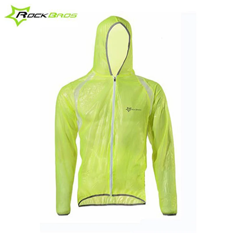 ROCKBROS Водонепроницаемый Велоспорт Джерси дышащая куртка Джерси ветрозащитное пальто Одежда MTB светоотражающий велосипед дорожный плащ RK0019 - Цвет: Green Jersey