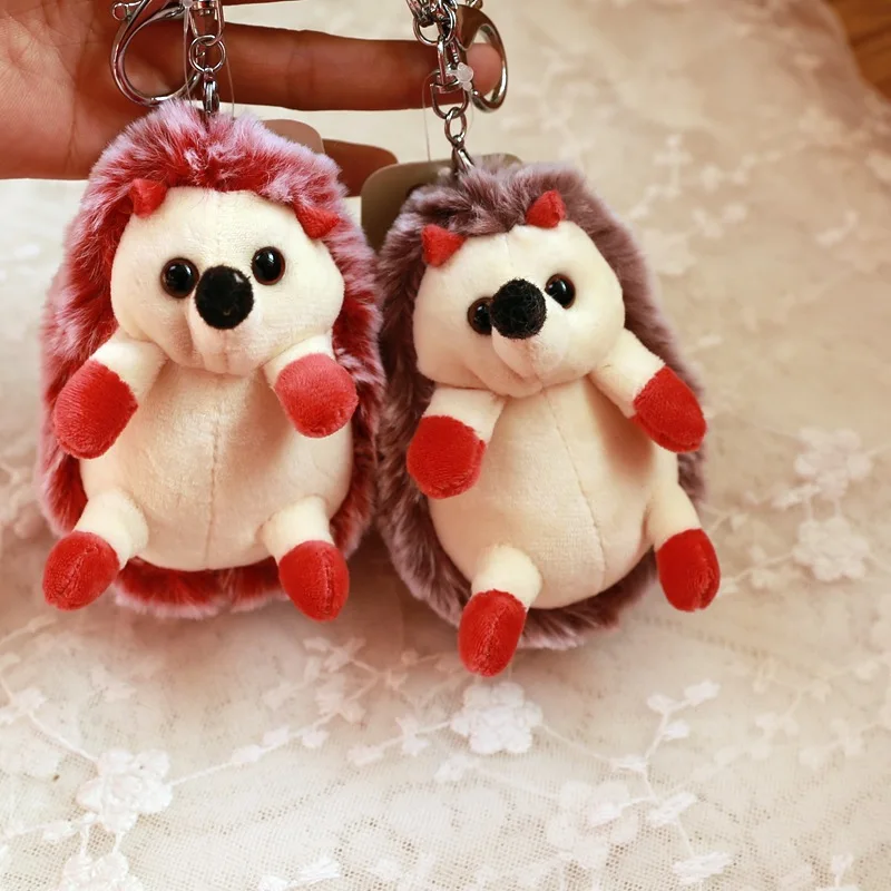 

1Pc Kawaii Hedgehog Pompom Ball Plush Keychain FOR Car Bag Home Hanging Decoration Best Birthday Gifts