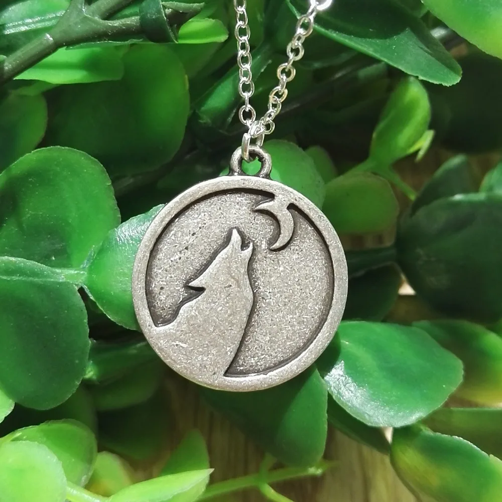 Wolf jewelry moon under the moon Wolf Spirit Animal Necklace Spirit