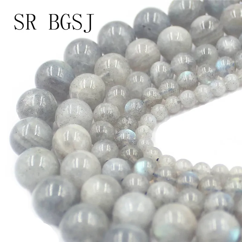 

Free Shipping 4 6 8 10 12mm AA Gray Labradorite Gems Natural Round Stone DIY Loose Beads Strand 15"