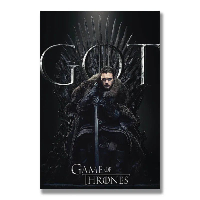 

Game of Thrones Season 8 Silk Posters Wall Art Prints Painting 12x18 24x36 inch Decorative Pictures Living Room Decor Jon Snow
