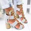 Women Sandals Lace Up Summer Shoes Woman Heels Sandals Pointed Fish Mouth Gladiator Sandals Woman Pumps Hemp Rope High Heels 5