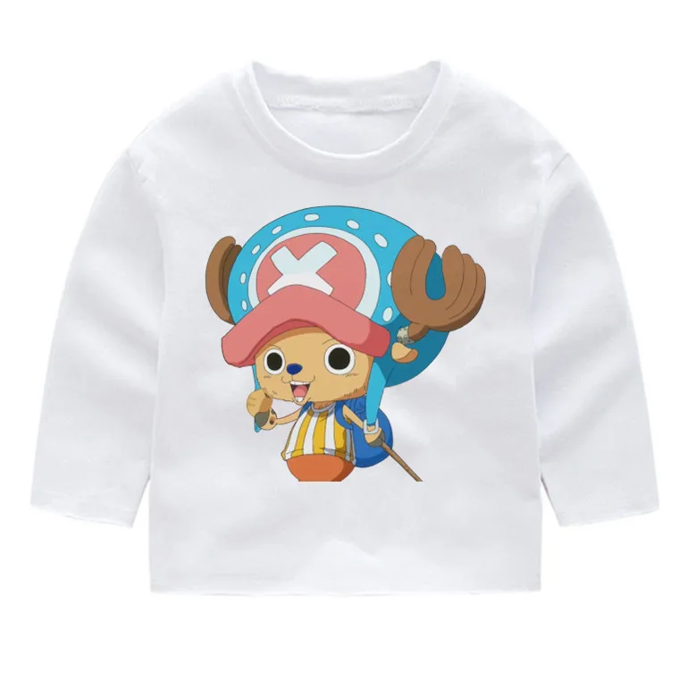 Модные хлопковые футболки с длинными рукавами принтом Tony Chopper детские топы