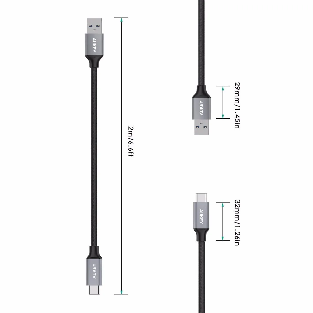 KABEL AUKEY CB-CD3 USB 3.0 to USB-C dł. 2m