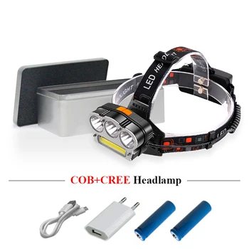

hunting rechargeable headlamps red light CREE xml 3t6 led head lamp head torch light head led flashlight COB usb headlight 18650