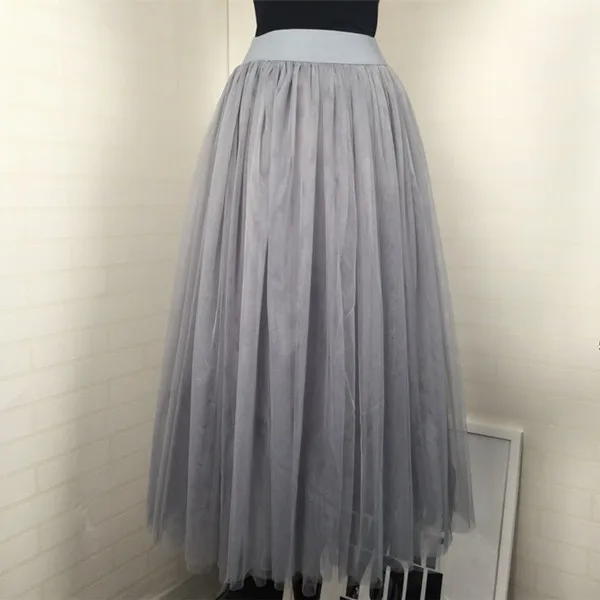 Сетчатая полудлинная юбка корейские демисезонные газовые юбки бальное платье