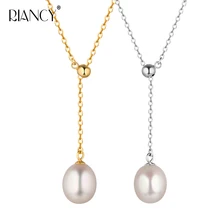 New Pearl Necklace Natural Freshwater adjustable Pearl Pendant Necklace 925 Sterling Silver Jewelry For Women Gift New Pearl Necklace Natural Freshwater adjustable Pearl Pendant Necklace 925 Sterling Silver Jewelry For Women Gift