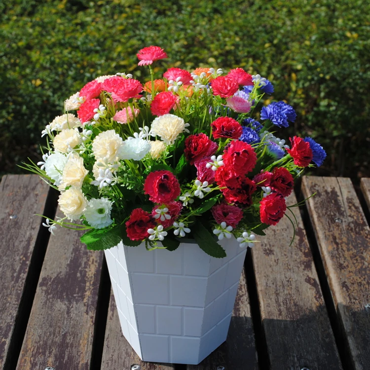 15 Heads Silk Floral European Style Desk Arrangement Accent Piece