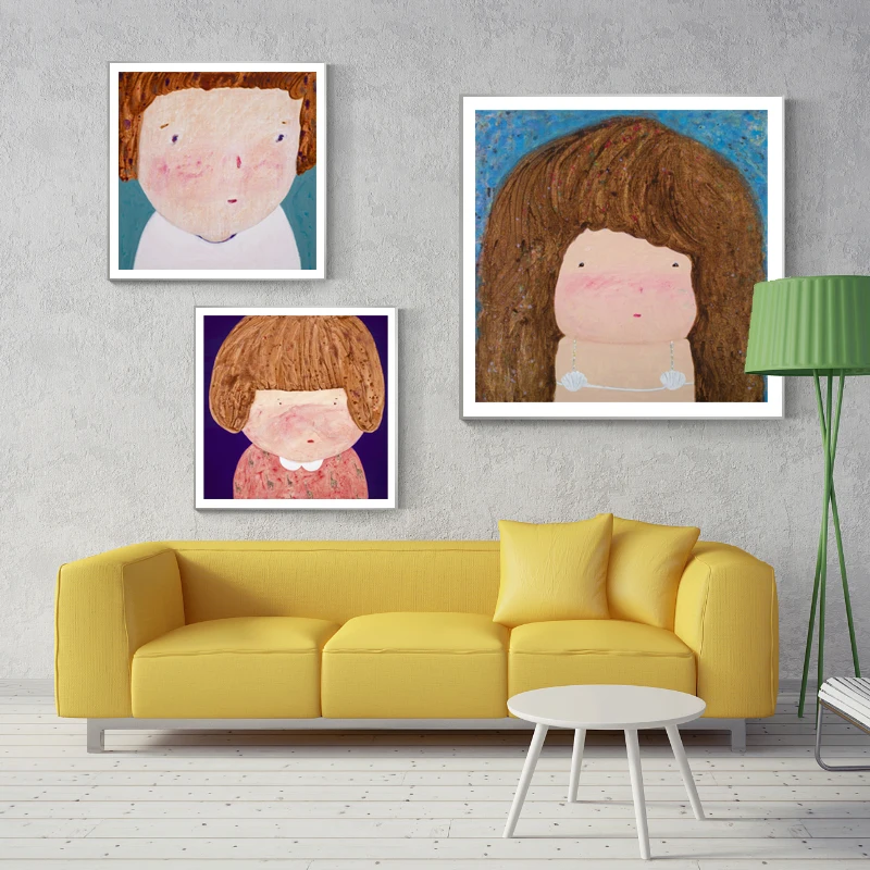 

Cute Cartoon Little Girls Canvas Painting Posters Print Wall Art Pictures For Living Room Bedroom KidsRoom Aisle Modern Adorable