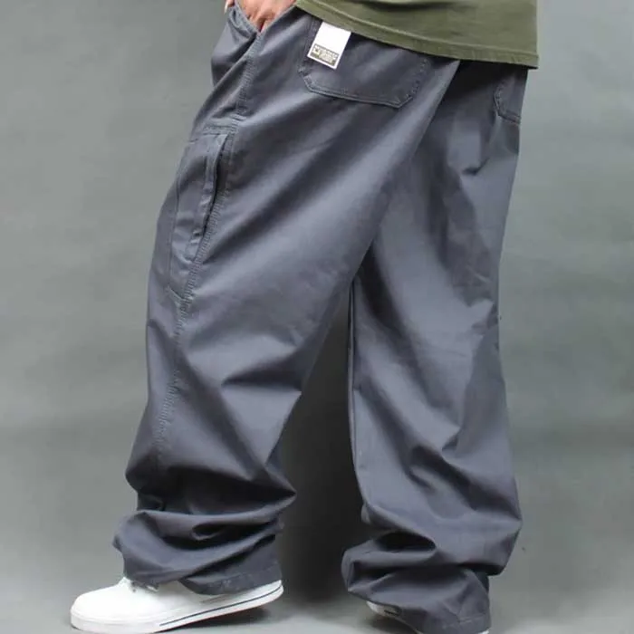 Мужские брюки-карго размера плюс, повседневные хлопковые брюки в стиле хип-хоп для бега, Свободные мешковатые с карманами, мужская одежда на весну и лето