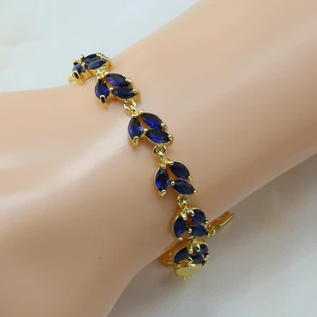 

Otogo Transing J091 gold Color Blue/Red/Green Crystal fashion style plant cubic zirconia jewelry bracelet multi-style women