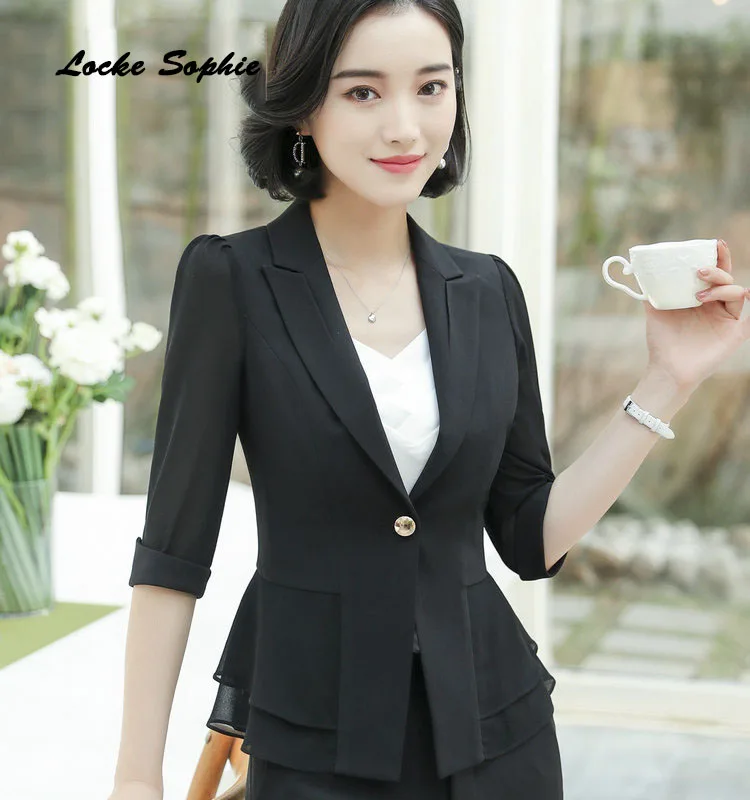 Women Plus size Blazers coats 2019 Summer cotton blend hollow out Slim fit Small Suits jackets ladies Skinny Blazers Suits coats