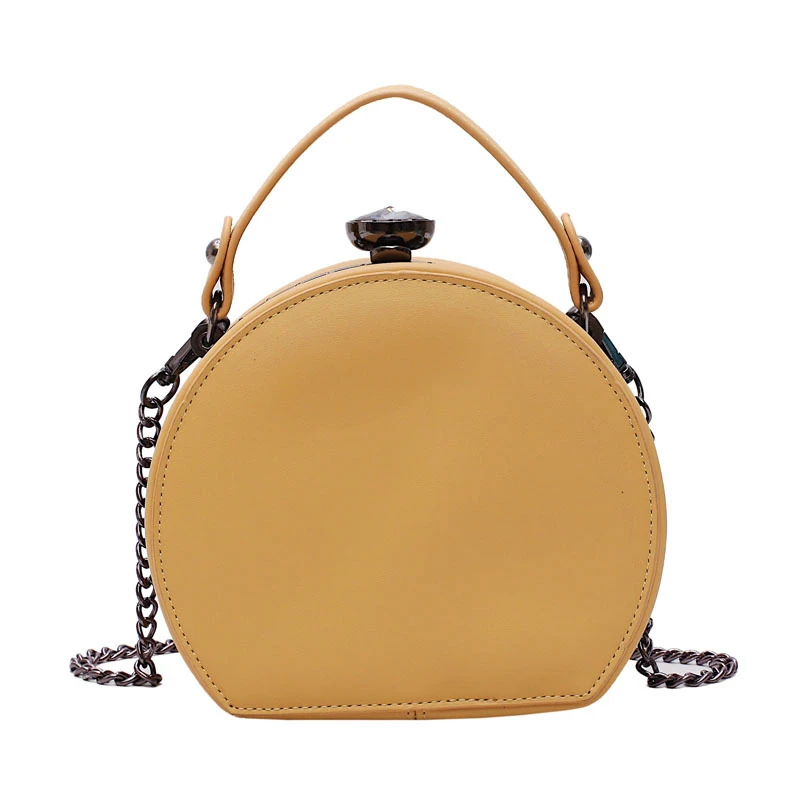 

Wild Texture Fashion Chain Foreign Korean Version of The Small Round Bag Slung Shoulder Bag 2019 Summer New Women's Bag