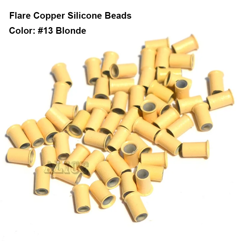 Flare Silicone Copper Micro Links 4.03.06.0MM Copper Micro Beads Hair Extensions Copper Tubes Dreadlock Beads Rings