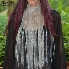 Sexy metal Body Chest chain Crop Top Women Beach Halter tassel Chic Sequins Sparkling Nightclub queen Party cropped Tank top New chic golden irregular tassel body chain for women