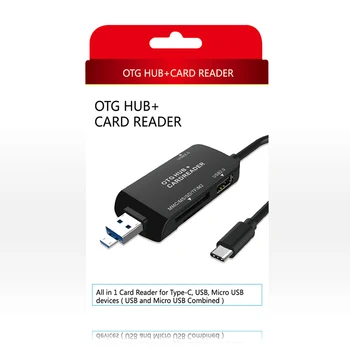 

200pcs Type-C OTG Cable Adapter Hub Card Reader MMC MS SD TF M2 Data Sync Micro USB TypeC all in one Cellphone Convertor