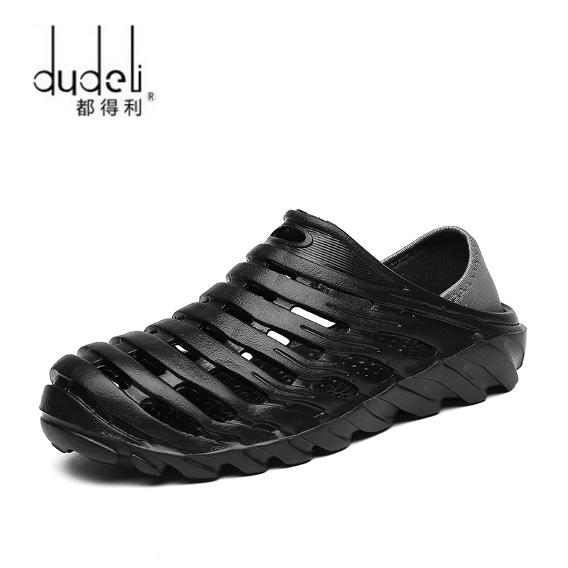 

DUDELI Summer Men Fashion Flats Hollow Out Hole Beach Breathable Sandals light Casual Shoes Soft EVA Injection Comfortable
