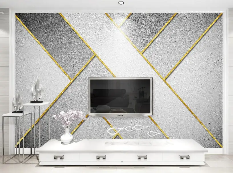Beibehang пользовательские Обои фреска скандинавские высокого качества золотые линии абстрактный геометрический фон настенные декоративные росписи 3d обои