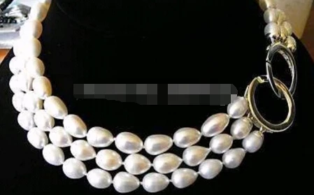 LL&lt&lt&lt 0759 TRIPLE STRANDS GENUINE AKOYA WHITE PEARL NECKLACE | Украшения и аксессуары
