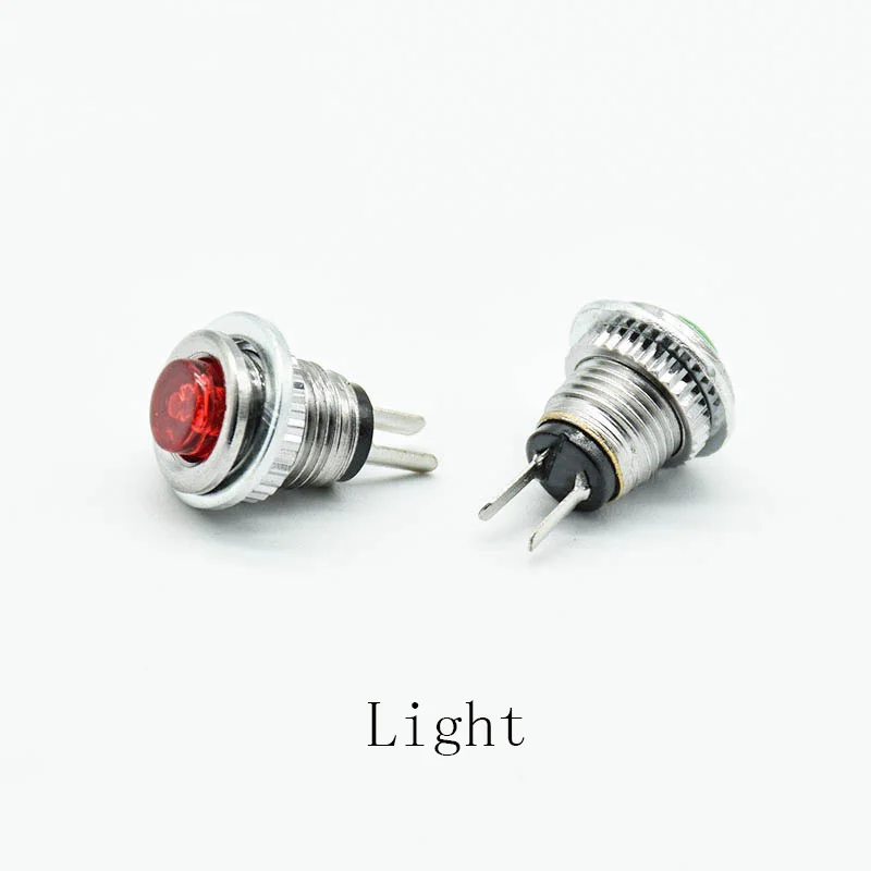 Red Square Wired Car Horn Momentary Push Button Switch 10mm AC 250V 3A 5pcs 