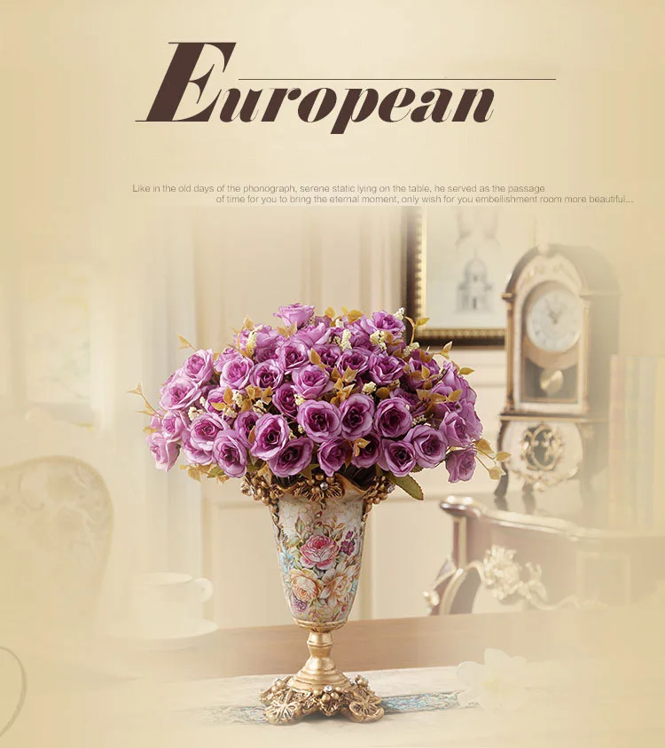 Европейский дворец смолы ваза украшения для домашней обстановки Украшения Livingroon Обеденная Ретро ваза фигурки свадебный подарок