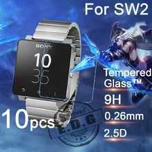10 stücke 0,26mm 9 H Explosionsgeschützte Anti scratch LCD Gehärtetem Glas Film Für Sony SmartWatch 2 SW2 Uhr Displayschutzfolie