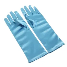 Синее сатиновое короткое платье с перчатками для девочек, 24 см, для танцев, драмы, выступлений, реквизит, вечерние принадлежности, Рождество, navidad