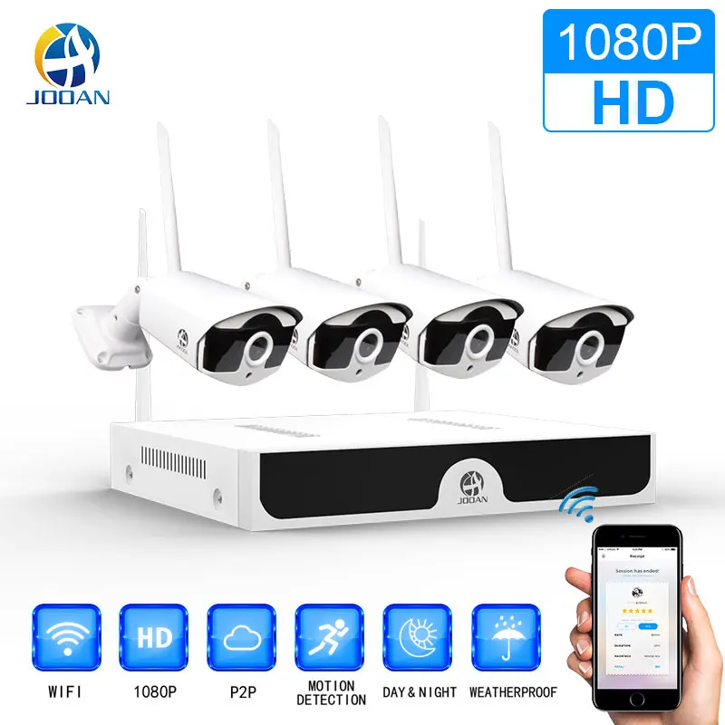 Беспроводной CCTV Системы 1080 P 1 ТБ 2 ТБ HDD 2MP 8CH NVR IP ИК Открытый ip-камера видеонаблюдения безопасности Системы 4CH Камера s видеонаблюдения