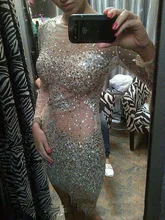 2015 heißer Verkauf Nude Kristalle Cocktailkleid Langen Ärmeln Bling Champagne Strass Mantel Party Kleider Prom kleider