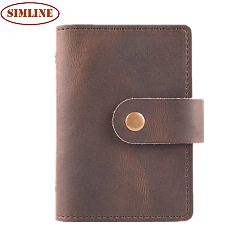 Vintage 100 Handmade Genuine Leather Business Card Holder Case 24 Card