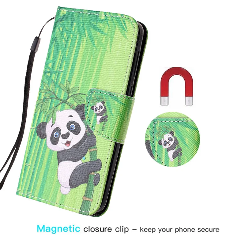 Bamboo Panda Patterned Flip Leather Wallet Case Cover sfor Huawei Mate 20 Lite Honor 8X 9 Mate 20 Pro Nova 4 Phone Coque Fundas  (14)