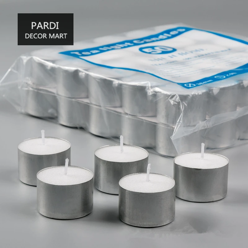 

8 hours No Aromatherapy tea light compacting smokeless pillar candle paraffin wax candle home wedding decoration 50pcs/lot