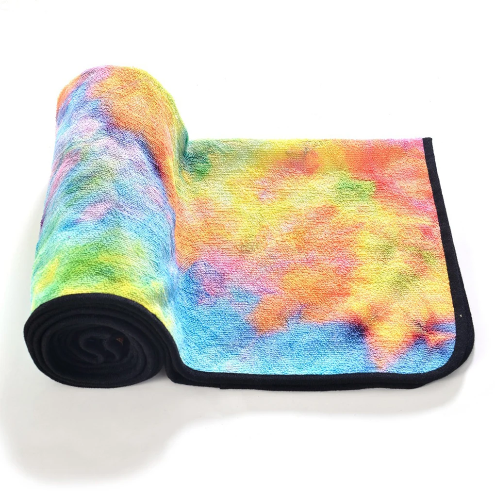 Tie-Dye полотенце для йоги из микрофибры спортивные фитнес упражнения пилатес тренировки противоскользящие одеяло коврик для йоги