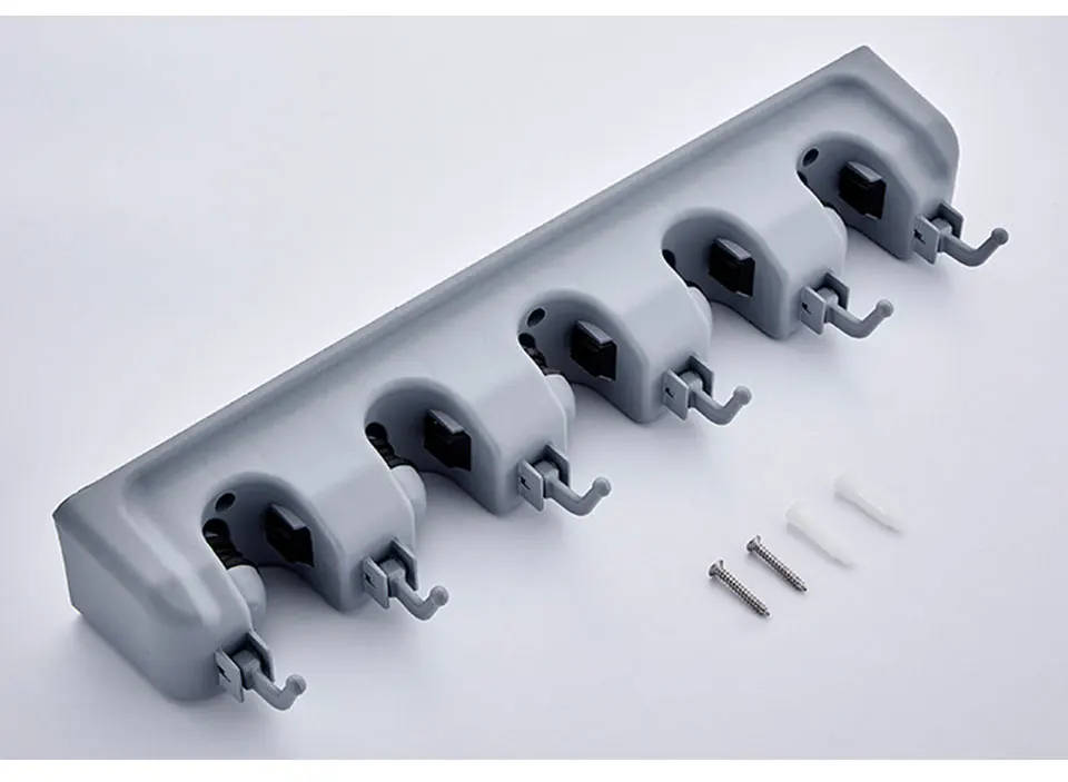 Wall Mounted Mop Holder Brush Broom Hanger Storage Plastic Mop Holder Broom Holder And Garden Tool Garage Organizer Kitchen Rack (9)
