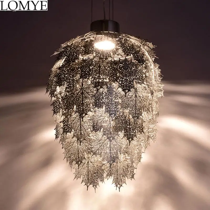 

Nordic Chrome Maple Led Pendant Chandelier Lighting Lustre Golden Metal Bedroom Led Chandeliers Lamp Led Hanging Lights Fixtures