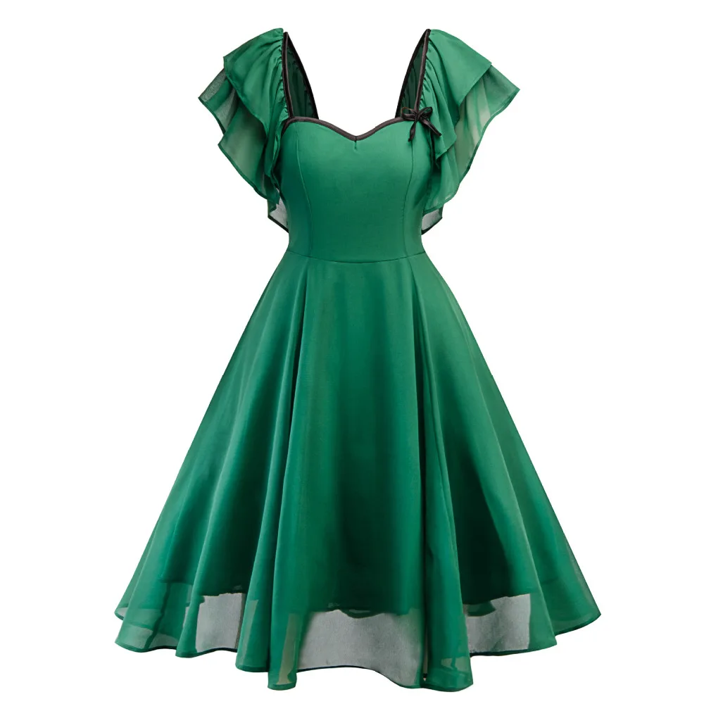 green rockabilly dress