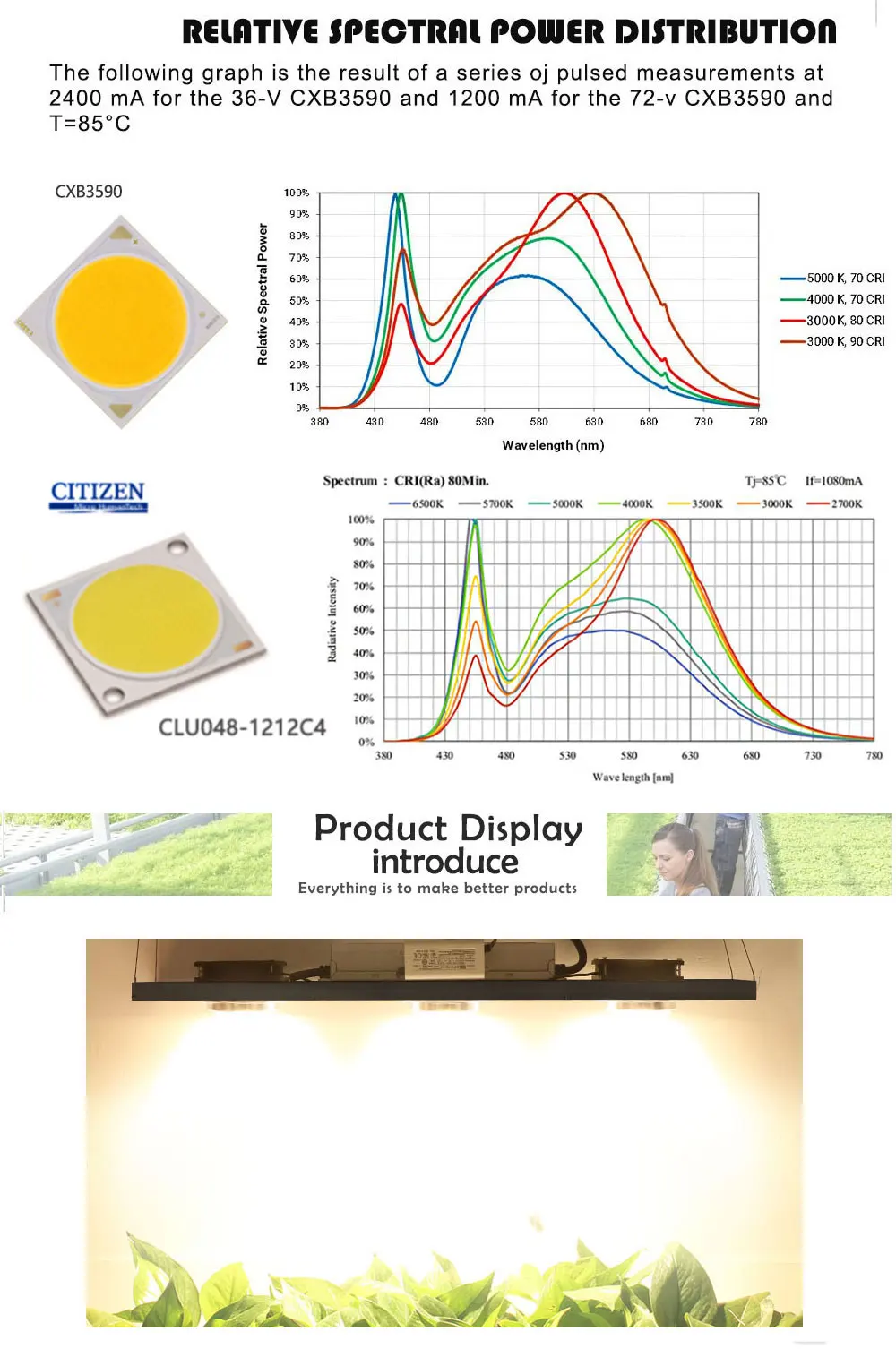 CREE CXB3590 300 W Диммируемый светодиод COB светать полный спектр светодиодный светильник 38000LM = ГЭС 600 W растущий лампы внутреннего подсветка для